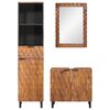 vidaXL Set da Bagno Acacia Marrone Winish Legno di mango massello
