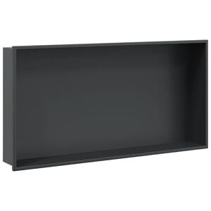 vidaXL Nicchia per Doccia Nero Opaco 62x32x9cm in Acciaio Inox