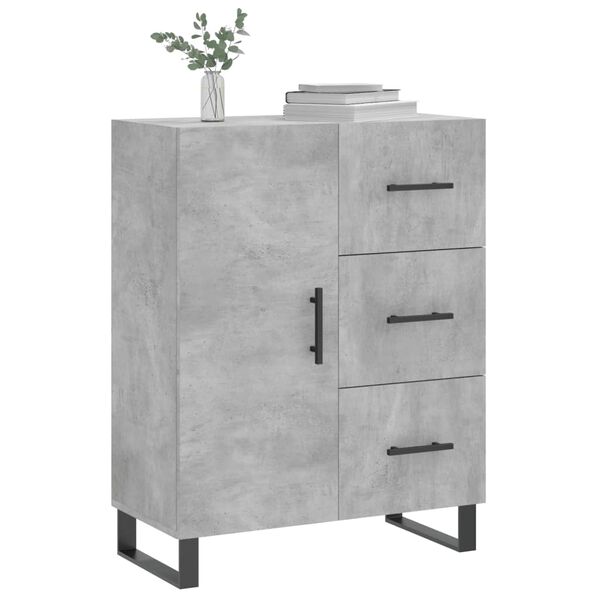 vidaXL Credenza Grigio Cemento 69,5x34x90 cm in Legno Multistrato