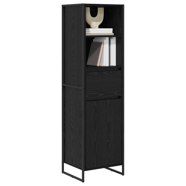 vidaXL Armadio per Libri con cassetto Rovere Nero 43 x 36 x 150.5 cm