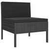 vidaXL Set Divani da Giardino 9 pz con Cuscini in Polyrattan Nero