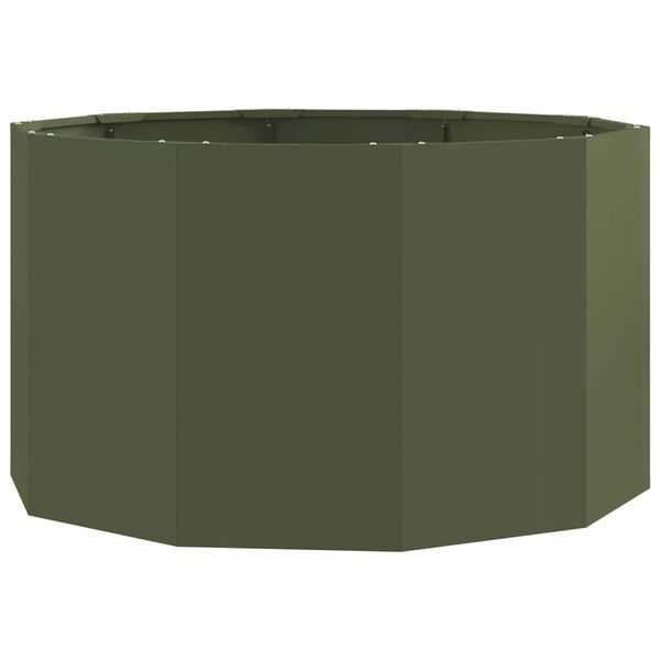 vidaXL Fioriera Verde oliva 90 x 90 x 50 cm Acciaio