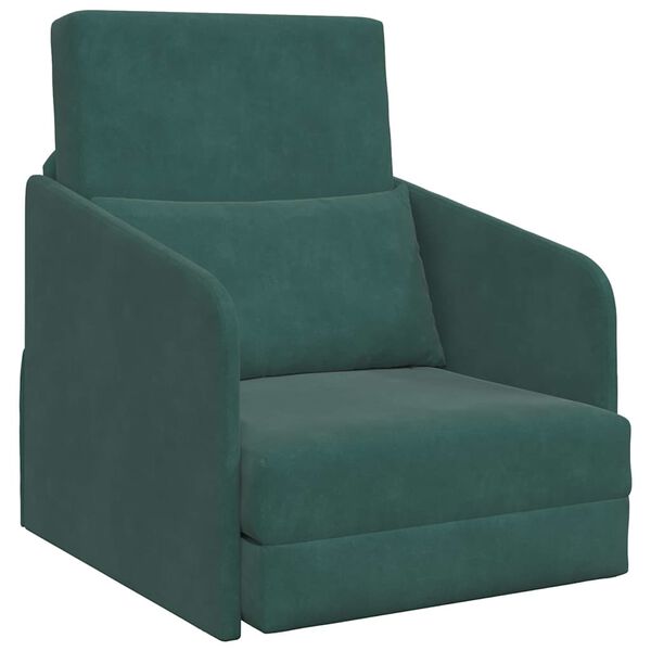vidaXL Divano letto Verde Scuro 65 x 80 x 83 cm Velluto