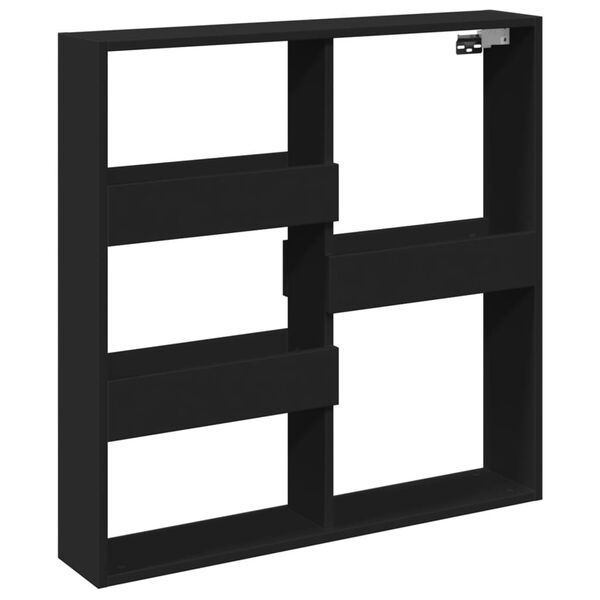 vidaXL Armadietto a Muro Nero 80x15x80 cm in Legno Multistrato
