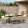 vidaXL Set da Pranzo per Giardino con cuscino 9 pcs Beige polyrattan