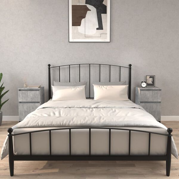 vidaXL Comodini 2 pz Grigio Cemento 40x35x70 cm