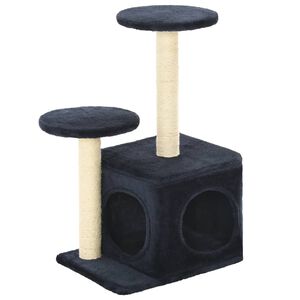 vidaXL Albero per Gatti con Pali Tiragraffi in Sisal 60 cm Blu Scuro