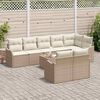vidaXL Set Divano da Giardino 9 pcs Beige polyrattan