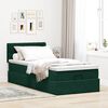 vidaXL Pouf Letto con Materasso e LED Verde Scuro 80x200cm in Velluto