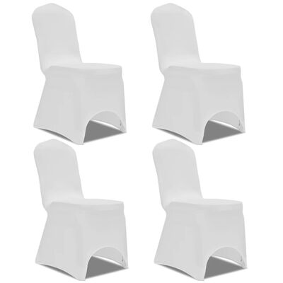 vidaXL Set 4 pz Fodera elastica per sedie bianca
