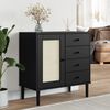 vidaXL Credenza SENJA Aspetto Rattan Nero 80x40x80 cm Massello Pino