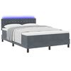 vidaXL Letto a Sorgente LED con led Grigio scuro 160 x 200 cm Velluto