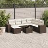 vidaXL Set Divani da Giardino 8 pz con Cuscini Marrone in Polyrattan