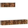 vidaXL Set Mobili Porta TV 3 pz Rovere Fumo in Legno Multistrato