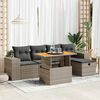 vidaXL Set Divano da Giardino 6pz con Cuscini Grigio Polyrattan Acacia