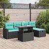 vidaXL Set Divano da Giardino 6pz con Cuscini Grigio Polyrattan Acacia