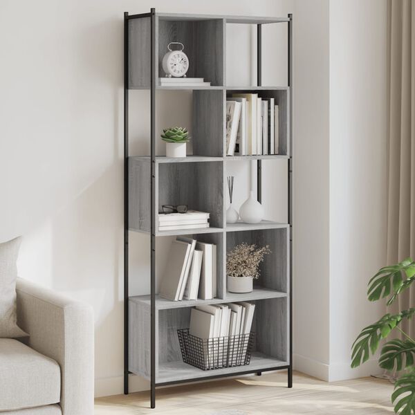 vidaXL Libreria Grigio Sonoma 72x28x172 cm in Legno Multistrato