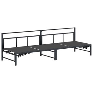 vidaXL Lettino da sole Nero 200 x 62 x 59,5 cm Textilene