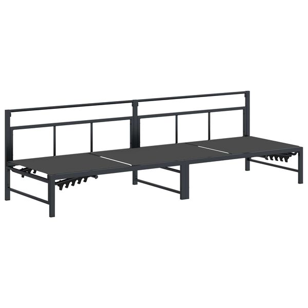 vidaXL Lettino da sole Nero 200 x 62 x 59,5 cm Textilene