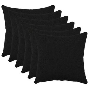 vidaXL Federa 6 pcs HEERLEN Nero 30 x 30 cm Boucl&eacute;