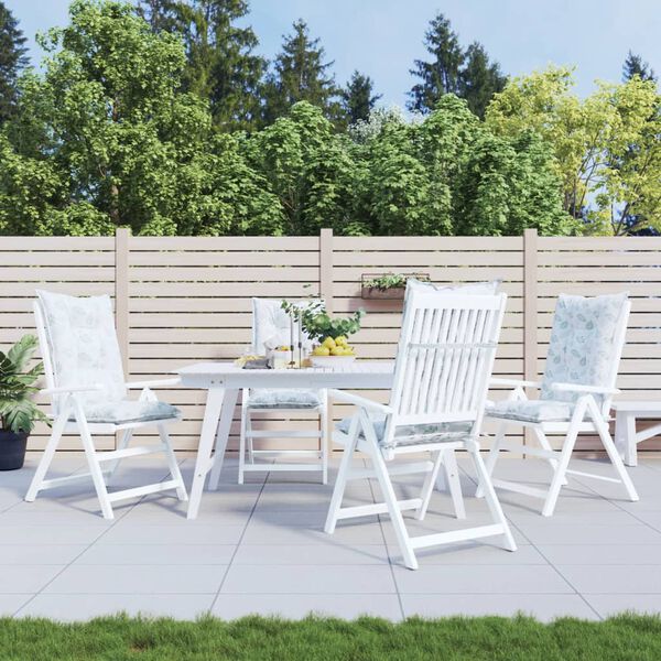 vidaXL Cuscini per Sedie 4 pz Motivo a Foglie 120x50x7 cm in Tessuto