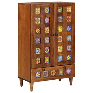 vidaXL Credenza Noce 60 x 33,5 x 100 cm Legno di mango massello