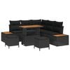 vidaXL Set Divano da Giardino 8 pcs Nero polyrattan