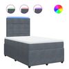 vidaXL Giroletto a Molle con Materasso Grigio Scuro 120x190 cm Velluto