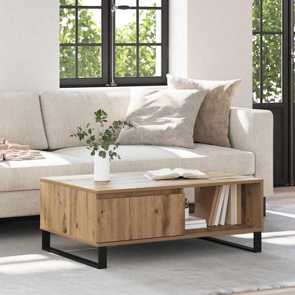 vidaXL Tavolino da salotto Rovere artigianale 90 x 60 x 35 cm