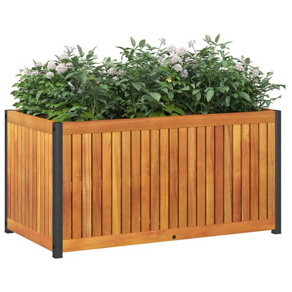 vidaXL Fioriera da Giardino 85x45x44 cm in Legno Acacia e Acciaio