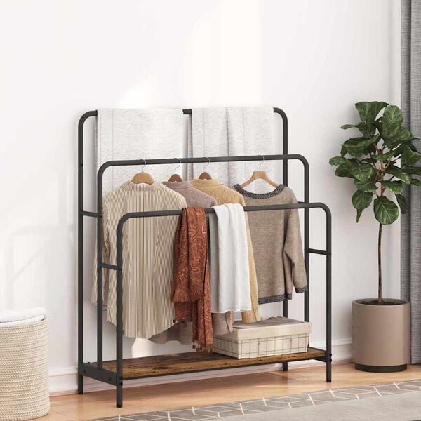 vidaXL Appendiabiti Legno vecchio 90 x 30 x 100,5 cm Legno multistrato