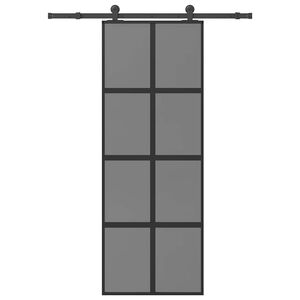 vidaXL Porta Scorrevole Ferramenta 76x205 cm Vetro Temperato Alluminio