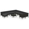 vidaXL Set Divani da Giardino 12 pz con Cuscini in Polyrattan Nero