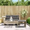 vidaXL Set Divano da Giardino 3pz con Cuscini Grigio Chiaro Polyrattan