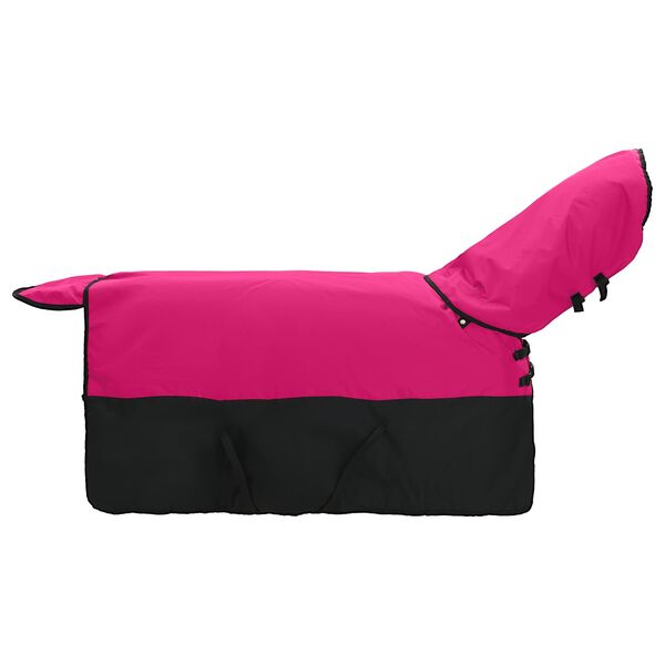 vidaXL Coperta per Cavalli Rosa e Nero 145 cm Poliestere