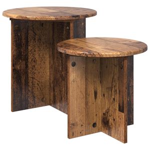 vidaXL Set tavolini 2 pcs Legno antico Legno ingegnerizzato