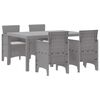 vidaXL Set da Pranzo per Giardino 5 pcs Grigio chiaro Rattan Polt