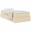 vidaXL Letto con contenitore e materasso Crema 90 x 190 cm Poliestere