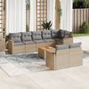 vidaXL Set Divano da Giardino 9 pz con Cuscini Beige in Polyrattan