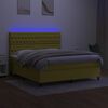 vidaXL Letto a Molle con Materasso e LED Verde 180x200 cm in Tessuto