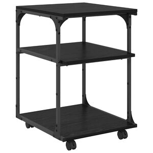 vidaXL Supporto per Stampante Rovere Nero 43 x 48 x 64 cm