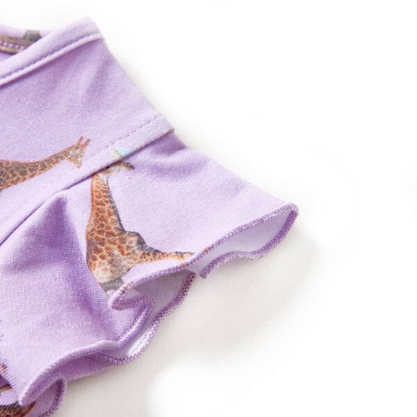 Abito da Bambina Maniche Volant e Coulisse Lilla 128