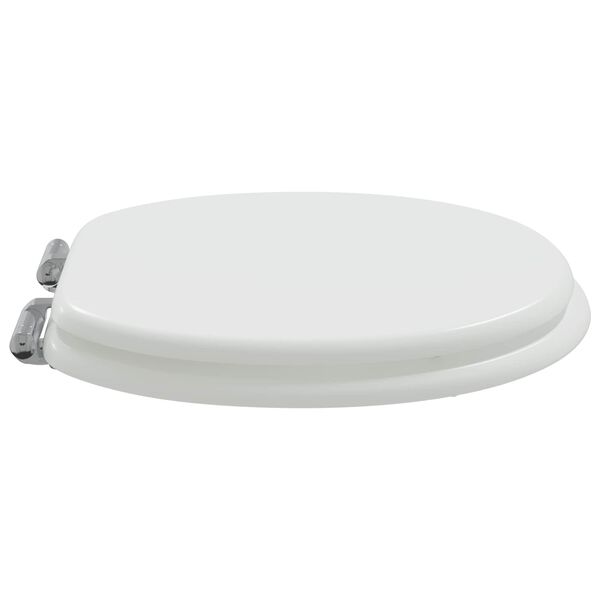 vidaXL Sedile del WC 2 pcs Bianco 44 x 38 cm Pannello MDF