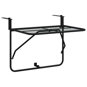 vidaXL Tavolo da Balcone Nero 60x40 cm in Acciaio