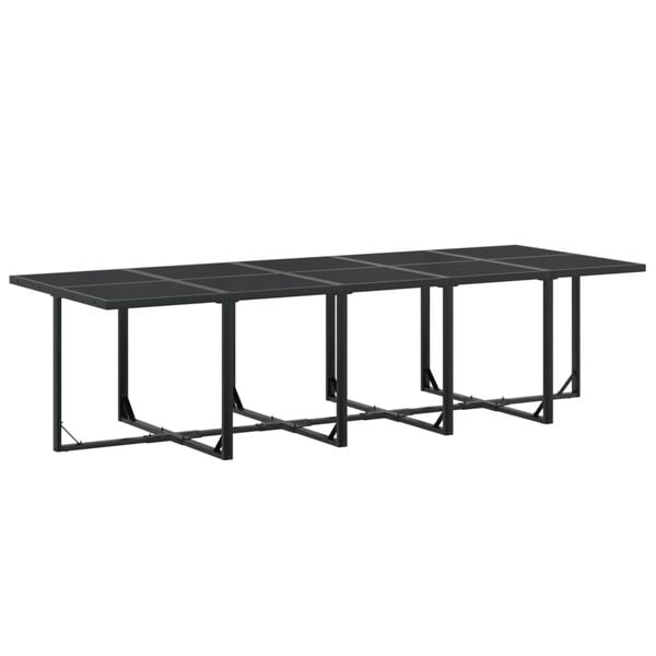vidaXL Set da Pranzo da Giardino 11 pz Nero in Textilene