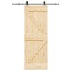 vidaXL Porta Scorrevole con Set Hardware 70x210 cm Legno Massello Pino
