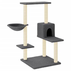 vidaXL Albero per Gatti con Tiragraffi in Sisal Grigio Scuro 95 cm