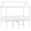 vidaXL Letto a Soppalco con Tetto Bianco 90x200 cm in Legno di Pino