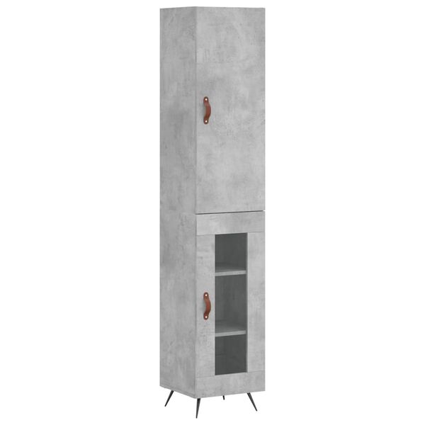 vidaXL Credenza Grigio Cemento 34,5x34x180 cm in Legno Multistrato
