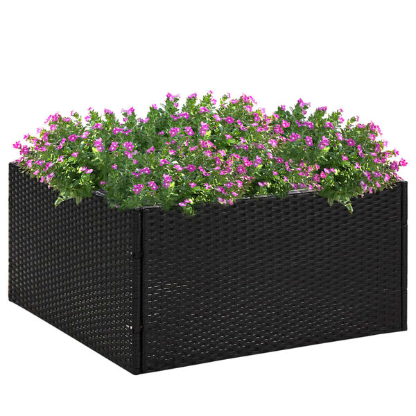 vidaXL Fioriera da Giardino Nero 80x80x40 cm in Polyrattan